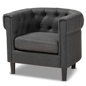 PREMIER STUDIO BISSET CLASSIC AND TRADITIONAL FABRIC UPHOLSTERED CHESTERFIELD CHAIR