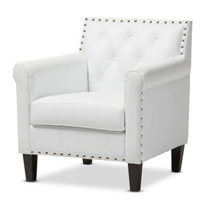 PREMIER STUDIO THALASSA WHITE MODERN ARM CHAIR