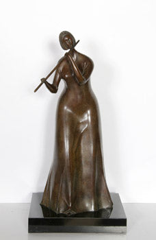 The Flautist Bronze Sculpture -  Branko Bahunek