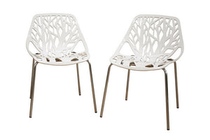PREMIER STUDIO BIRCH SAPLING WHITE MODERN FURNITURE / DINING CHAIR (SET OF 2)