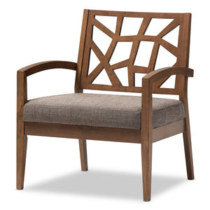PREMIER STUDIO ENNIFER MODERN LOUNGE CHAIR WITH GREY FABRIC SEAT