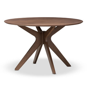 PREMIER STUDIO MONTE MID-CENTURY MODERN WALNUT WOOD 47-INCH ROUND DINING TABLE