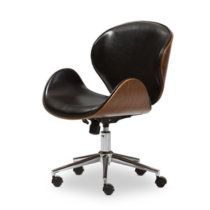 PREMIER STUDIO BRUCE WALNUT AND BLACK MODERN OFFICE CHAIR