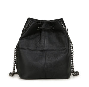 Fashion Classic Bucket Bag Women Genuine Leather Shoulder Bag Soft Real Leather Cross Bag Simple Messenger Bag