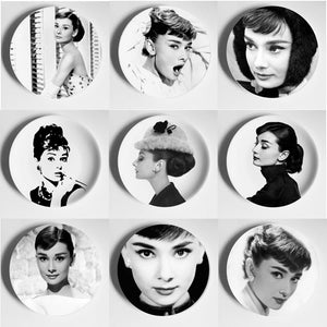 FABULOUS Audrey Hepburn Designer Decorative Art Wall Hanging Plates Bone China Europe Figure Porcelain Birthday Gift Room Home Decor Collectible Plate