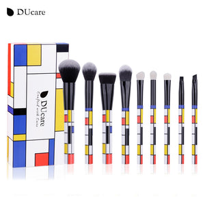 Cool Stylish  Make Up Brushes Cosmetic Tools Set 9 PCS Makeup Brushes Kabuki Foundation Eyeshadow Blending Goat Hair