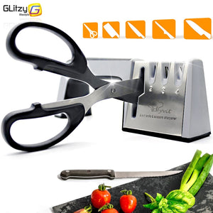 Kitchen Appliances Knife Sharpener 4 Stage Professional Kitchen Sharpening Stone Scissors Grinder Knives Tungsten Diamond Ceramic  Tool