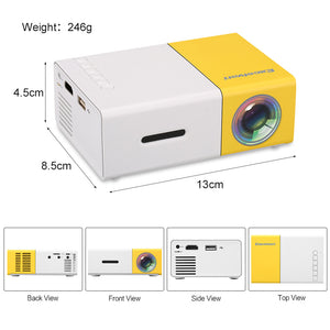 YG300 Home Mini Projector 320 X 240P Support 1080P AV USB SD Card HDMI Interface Led Projector