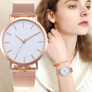 Happiness Chic Basics Women's Watches Fashion Women Wrist Watch Luxury Ladies Watch Women Bracelet Watches Clock