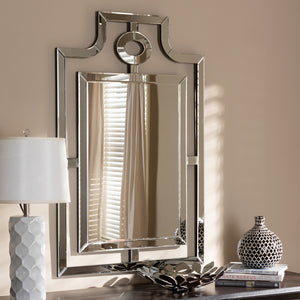 PREMIER STUDIO IRIA MODERN AND CONTEMPORARY SILVER FINISHED PAGODA WALL ACCENT MIRROR