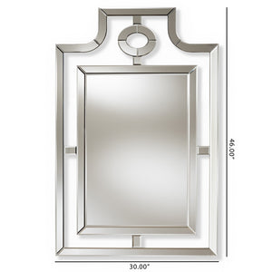 PREMIER STUDIO IRIA MODERN AND CONTEMPORARY SILVER FINISHED PAGODA WALL ACCENT MIRROR