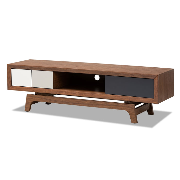 PREMIER STUDIO SVANTE MID-CENTURY MODERN MULTICOLOR FINISHED WOOD 3-DRAWER TV STAND