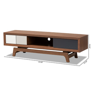 PREMIER STUDIO SVANTE MID-CENTURY MODERN MULTICOLOR FINISHED WOOD 3-DRAWER TV STAND