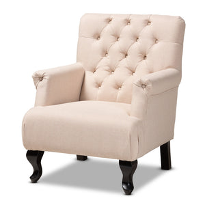 PREMIER STUDIO BELAN CLASSIC AND TRADITIONAL FABRIC UPHOLSTERED BUTTON TUFTED ARMCHAIR