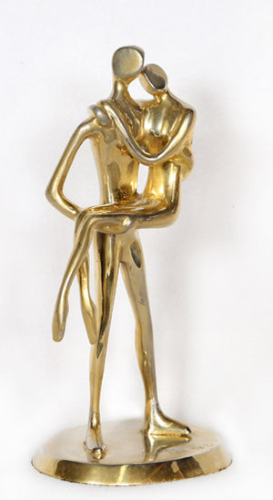 Wedding Night (Noche de Bodas) Limited Edition Bronze Sculpture with gold plating - Almanzor