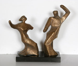 Dancing Couple Bronze Sculpture - Pearl Amsel