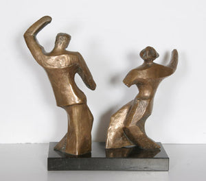 Dancing Couple Bronze Sculpture - Pearl Amsel