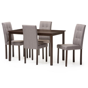 PREMIER STUDIO ANDREW MODERN AND CONTEMPORARY 5-PIECE BEIGE FABRIC UPHOLSTERED GRID-TUFTING DINING SET