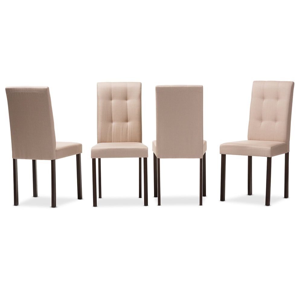 PREMIER STUDIO ANDREW MODERN AND CONTEMPORARY BEIGE FABRIC UPHOLSTERED GRID-TUFTING DINING CHAIR