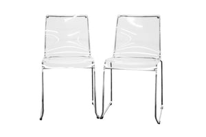 PREMIER STUDIO LINO TRANSPARENT CLEAR ACRYLIC DINING CHAIR (SET OF 2)