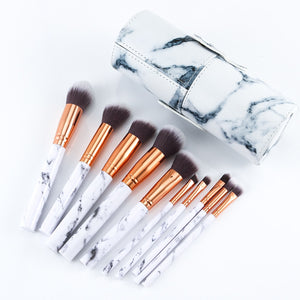 FABULOUS & CHIC Professional 10 Piece Marble Makeup Brushes Sets - Ramp up you Beauty Make routine with these!