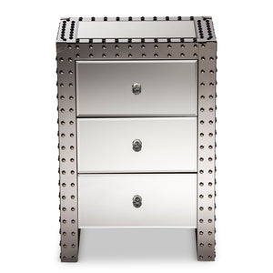 PREMIER STUDIO AZURA MODERN AND CONTEMPORARY HOLLYWOOD REGENCY GLAMOUR STYLE NIGHTSTAND BEDSIDE TABLE