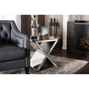 PREMIER STUDIO MORRIS MODERN AND CONTEMPORARY HOLLYWOOD REGENCY GLAMOUR STYLE ACCENT SIDE TABLE