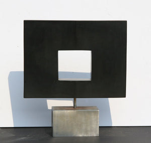 Abstract Square African Wonder Stone Sculpture - Dan Content