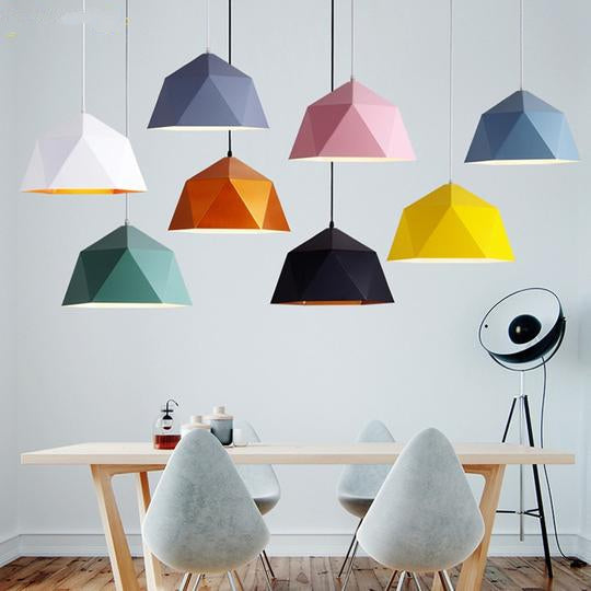 Happy Cool Colorful Chic Minimalist Modern Pendant Lights Pendant Lamp Minimalism Geometric For homes, office, Restaurant Cafe luxury lamps