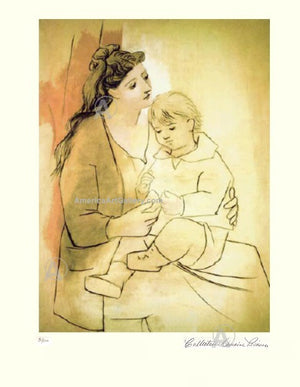 Pablo Picasso Mother With Child Hand Signed LE Wcoa