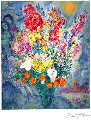 Marc Chagall Bouquet Signed SN Lithograph Ltd Ed With COA