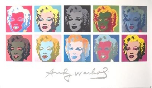 Very Rare! Limited Ed Andy Warhol 10 Marilyn Monroe Art Print