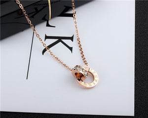 Fashion Brand Chic On Trend Fashion Necklace Woman Jewelry Gold Silver Color Roman Numerals Pendant Necklace Stainless Steel Jewelry High Polish