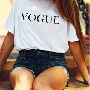 Chic Fashion VOGUE  T shirt Tee Tops Casual Woman T-shirts