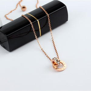 Fashion Brand Chic On Trend Fashion Necklace Woman Jewelry Gold Silver Color Roman Numerals Pendant Necklace Stainless Steel Jewelry High Polish