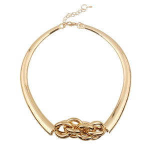 Elegant Choker Necklace Geometric Twist Pendant Necklace Torques  Women Fashion Jewelry