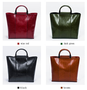 Elegant Power Handbag Classic Top Grain Genuine Smooth Calf Leather Top Handle Messenger Shoulder  handBags