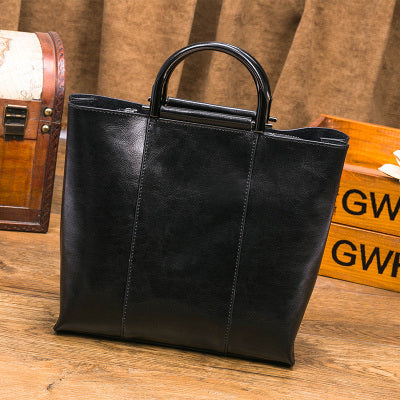 Elegant Power Handbag Classic Top Grain Genuine Smooth Calf Leather Top Handle Messenger Shoulder  handBags