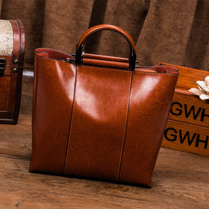 Elegant Power Handbag Classic Top Grain Genuine Smooth Calf Leather Top Handle Messenger Shoulder  handBags