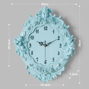 Vintage Europe Retro Paris Chic quartz clock rose resin flower design Decor