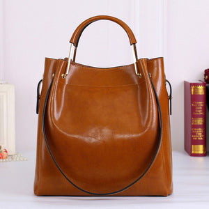 Fashion  Chic Minimalist 100% Genuine Leather Women Handbag  Travel Tote Bag Large Capacity Lady Shoulder &  Crossbody handbags