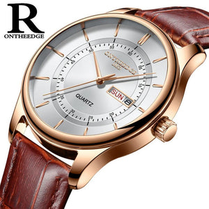 High Quality Perfect Men's Upscale Everyday Watch Men Leather Waterproof 30M Watches Business Fashion Japan Quartz Movement Auto Date Male Clock