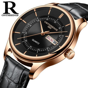 High Quality Perfect Men's Upscale Everyday Watch Men Leather Waterproof 30M Watches Business Fashion Japan Quartz Movement Auto Date Male Clock