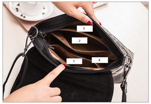 High Fashion High Style Genuine Leather Ladies Handbag  Black Luna Pattern Shoulder Bag Messenger Crossbody  Bags