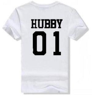 wifey and hubby 01 Couples T-Shirt Couples Honeymoon Romance Love Marriage Tees Couples Gifts Clothing Trendy Tops