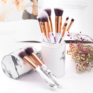 FABULOUS & CHIC Professional 10 Piece Marble Makeup Brushes Sets - Ramp up you Beauty Make routine with these!