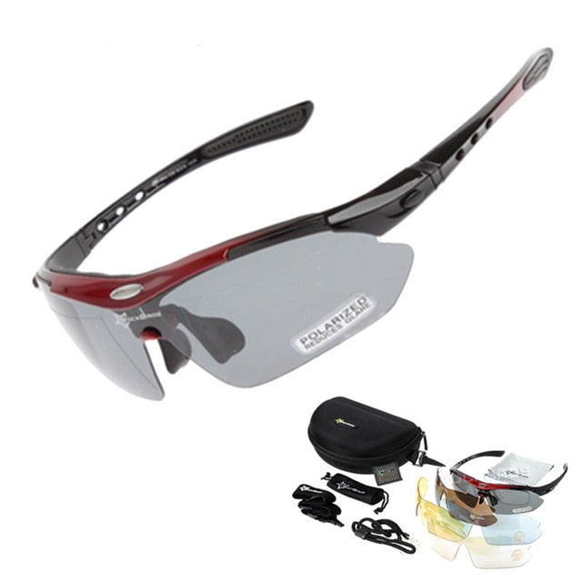 HOT PRODUCT!  Cool & Practical! Polarized Cycling Sun Glasses with 5 Lens Outdoor Sports Bicycle Glasses Great for travel, Men Women Bike Sunglasses 29g Goggles Eyewear 5 Lens