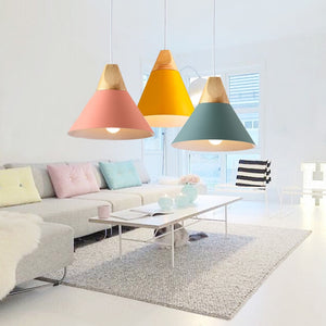 Modern Colorful Pendant Lights Modern Wood Pendant Lamp Trendy Nordic Chic  Style light For home, offic, Cafe Bedroom , living room, Kitchen