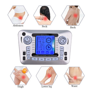 HEALTHY Acupuncture Therapy Electrical Muscle Stimulator Relaxation Muscle Massage Machine Pulse Tens Acupuncture Massager Slimming Fat Burner with10 Pads