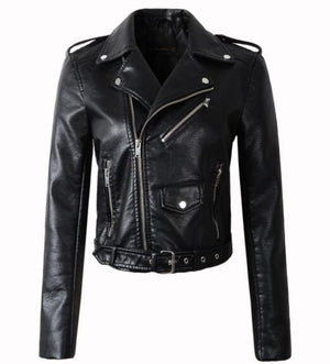 Cool Motorcycle Brando Diva Style Leather  Jacket Faux Leather  women leather coat  slim  jacket Leather